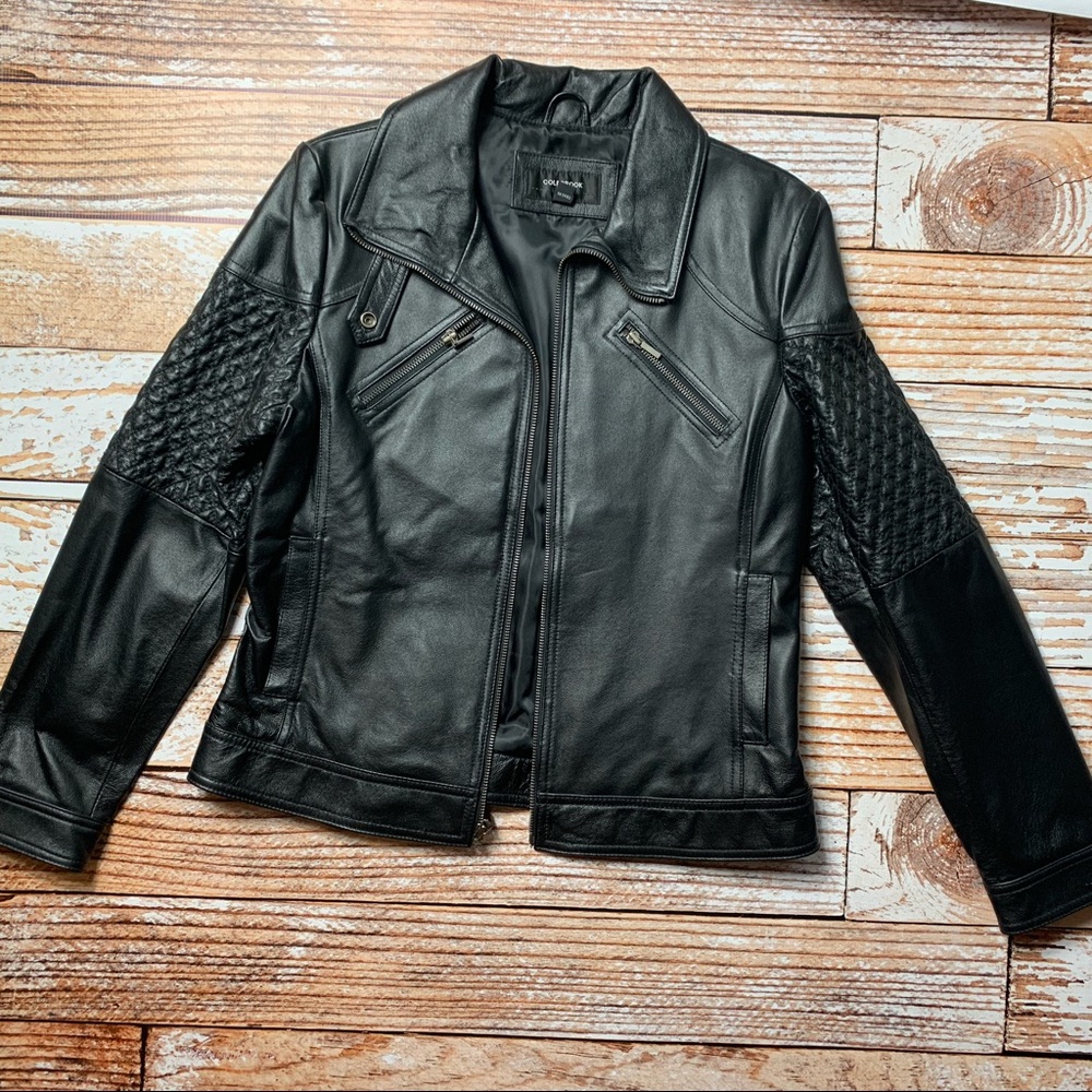 Black Real Leather Moto Jacket